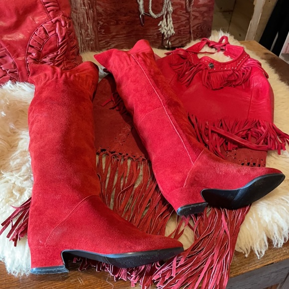 Thigh high vintage suede boots - Picture 5 of 13